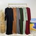 Simple Autumn Winter Knitted Sweater Base Dress For Women_ecoleips.com