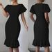 Women's Clothing Women's Fashion Elegant Round Neck Ruffled Hem Large Size Medium And Long Dress_ecoleips.com
