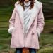 Women's Longline Hooded Button-Up Coat With Pockets - Soft Faux Suede & Polar Fleece Lining, Oversized Streetwear Jacket For Fall & Winter_ecoleips.com