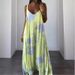 2025 Summer New European American Women's Fashion Cross-Border Vacation Long Dress With Printed Straps, Backless,_ecoleips.com