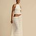 Women's Clothing Backless Halter Neck Sling Drawstring Chiffon Pleated Long Skirt Two Piece Set_ecoleips.com