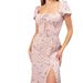 X2350 Foreign Trade Women's Clothing, New Summer Style, Sexy Floral Square Puff Sleeve Halter Neck Dress For Women_ecoleips.com
