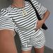 Summer New Arrival Women's Two Piece Set Patchwork round Neck Short Sleeve European American Style Casual Fashionable Shorts_ecoleips.com