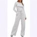 Women's Casual Two-Piece Set Long Sleeve T-Shirt & Pants Comfortable Outfit For Fall Winter Spring (Dark Blue, Black, Coffee, Light Gray, Slate Gray)_ecoleips.com