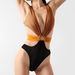 Color Blocked One Piece Swimsuit With Bra Pads Sexy Deep V Design Export Style For Vacation And Summer_ecoleips.com