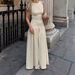Women's Clothing Elegant Round Neck Sleeveless Dress – Lightweight Summer Dress For Women In Soft Apricot"_ecoleips.com