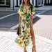 2025 Summer European And American Women's New Sexy High-Waist Fashion Printed Split Dress For Women_ecoleips.com