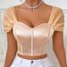 High-End Satin Camisole Off-Shoulder Strapless Bra Pure Sexy French Style Beautiful Back Women's Top_ecoleips.com