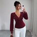 European And American Cross-border 2026 Spring New V-neck Fashion Handmade Pearl Embellished Solid Color_ecoleips.com