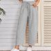 Women's Clothing Sports Pants Drawstring Pocket Nine Point Pants Sweatpants_ecoleips.com