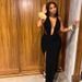 Sexy Solid Color Bandage Bodycon Dress Slim Fit V Neck Halter Wrap Chest Fashion Women's Party Club Evening Dress_ecoleips.com