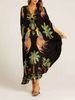 Women's Clothing 2025 European And American Cross-Border New Spring V-Neck Printed Loose Fashion Dress_ecoleips.com