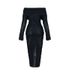 Hot-Selling European And American Fashion Elegant Off-Shoulder Sexy Bodycon With Wave Pattern Long Sleeve Dress_ecoleips.com