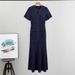 Women's Clothing Summer Knitted Dress Round Neck Short Sleeve Slimming Shimmering Hollow Out Elegant Casual England Style_ecoleips.com
