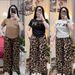 Women's Clothing Fashionable Two Piece Set For Women Leopard Print Wide Leg Pants Casual Plus Size Summer Outfit Short Sleeved Top_ecoleips.com