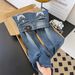 Women's Heavy Duty Rhinestone Embroidered Low Rise Denim Jeans Slimming Straight Leg Floor Length Pants Spring Retro Millennial Style_ecoleips.com