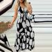 Women's fashion halter high waist printed long skirt sexy dress_ecoleips.com