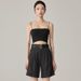 2025s 2025 Spring/Summer New Casual Versatile High-End Suit Shorts Slimming Design High-Waisted Five-Point Wide-Leg Pants_ecoleips.com