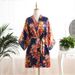 Summer Foreign Trade Adult Satin Peony Robe Bridal Nightgown Bathrobe Peacock Kimono_ecoleips.com