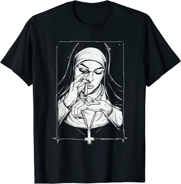 Women's T-Shirts NEW LIMITED Funny Unholy Nun T-Shirt - MADE IN USA_ecoleips.com
