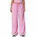 Zechuang Cross-Border Brushed Draped Wide-Leg Loose Casual Women Sports Fitness Elastic Drawstring Long Pants 3058_ecoleips.com