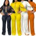 Women's Clothing Classic Solid Color Asymmetrical Collar Button Jumpsuit Casual Hollow Out Wide Leg Pants Women's Romper_ecoleips.com