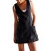 European And American 2024 Summer New Cross-Border Women's Denim Strap Pocket Adjustable Mini Dress In Multiple_ecoleips.com