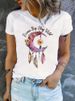 Euroean And American Cross-border Foreign Trade Women's Clothing, Dreamcatcher Rint Round-neck Short-sleeve T-shirt_ecoleips.com