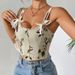 Floral Print Camisole Shapewear For Women French Style Bow Tie Slim Fit Sexy Top Cross Border Hot Selling Bra Tank Top_ecoleips.com