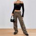 Voya Spring And Summer New Women's Sexy Off Shoulder Slim Fit Short American Long Sleeved T-shirt Hollowed Out Top_ecoleips.com