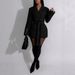 AL337 Women's Suit Jacket Long Sleeve Side Tie Waist European Latin American Style Outerwear for Autumn_ecoleips.com