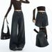 Women's Two-Button Flared Jeans, Spring/Autumn 2025 New Model, High-Waisted, Hip-Covering, Slimming, Non-Tight-Fitting,_ecoleips.com