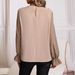 Women's Fashionable Casual Long Sleeve Shirt Spring Autumn Flared Pearl Detail_ecoleips.com