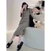 Summer New Korean Fashion Loose Striped Maternity Dress_ecoleips.com