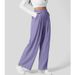 K Women's High-waisted Wide-leg Pants; Casual Loose Trousers_ecoleips.com