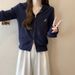 Real Shot Of A Short Double-zipper Hooded Sweatshirt Women, Suitable For Spring And Autumn, Korean Style, Slim Fit,_ecoleips.com