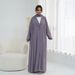 Women's Clothing Modest Abaya Dress V-Neck Abaya & Scarf Set – Flowy Polyester Maxi Dress With Matching Shawl ( Modest Fashion, Travel & Urban Wear)_ecoleips.com