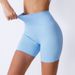 Ribbed Shorts Three-Quarter Yoga Quick-Dry Seamless Sports Tight Cycling High-Waist Fitness Pants_ecoleips.com