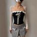 New Cross Border European And American Style Sexy Backless Slim Fit Lace Up Sleeveless Tank Top With Strapless Neckline_ecoleips.com