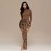Women's High Neck Fitted Top & Sequin Mini Skirt Set – Chic Party Outfit | Glamorous & Trendy_ecoleips.com