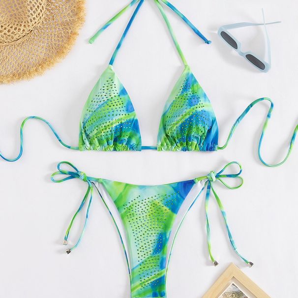 Women's Sexy Backless Bikini Set - Sling Vacation Style Two Piece Swimsuit For Beach & Pool_ecoleips.com
