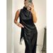 "Women's Elegant Lace Trim Sleeveless Vest, Breathable Polyester Camisole, Versatile Layering Top For Summer, Black/Golden, S/M/L/XL"_ecoleips.com