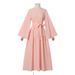 Elegant Muslim Maxi Dress With Bell Sleeves & Waist Tie – Modest Long Dress For Work, Travel & Prayer (S-Xxl, Breathable Polyester, 4 Colors)_ecoleips.com