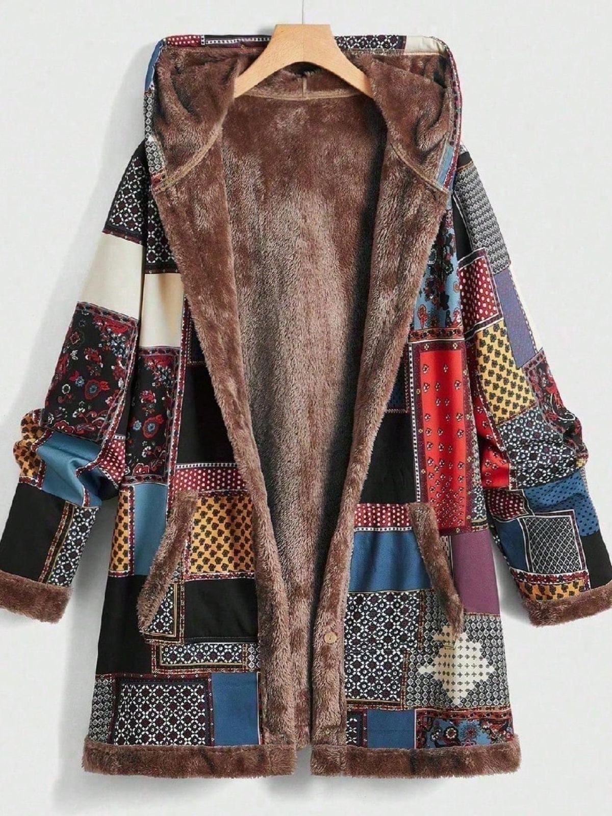 Winter Women's Cotton Linen Hooded Sweatshirt Warm Plush Coat Printed Design Casual Fashion Normcore/Minimalist_ecoleips.com