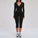 Women's Clothing Women's Brushed Yoga Set Casual Loose Fashion Outdoor Sports Three Piece Long Sleeved European American Style_ecoleips.com