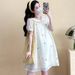 Real Shot In Stock Korean Version Loose Sweet Embroidered Age-Reducing Doll Collar Maternity Dress_ecoleips.com