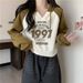 European American Style Short Raglan Sleeve Sweatshirt Women, Real Shot, New Spring And Autumn Model, Loose Fit,_ecoleips.com