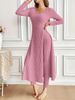 K New Design Round Neck Split Long Sleeve Two Piece Set_ecoleips.com