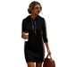 Women's Leopard Print Patchwork Loose Casual Style Elegant Design Spring And Autumn Hooded Dress 0052 #_ecoleips.com