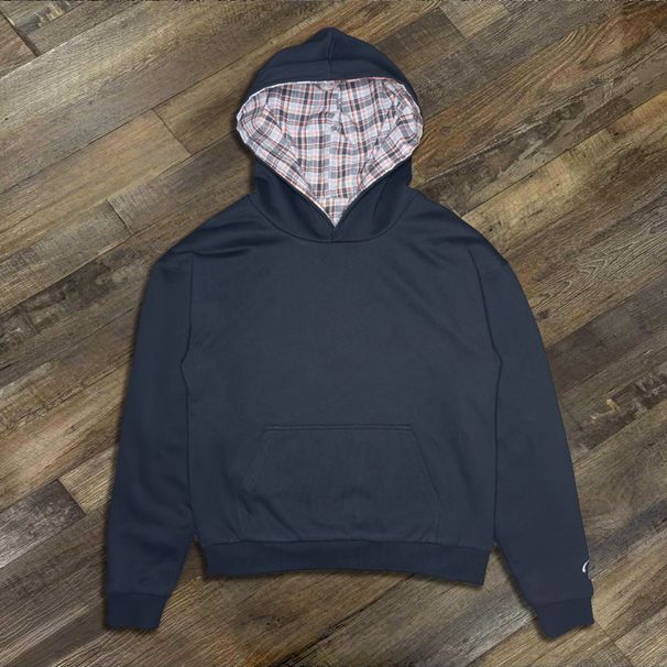Men's Y2K Hip-Hop Loose Fit Plaid Sweatshirt – Vintage Streetwear Hoodie For Urban Style (Greyish/Dark Blue, S/M/L/XL)_ecoleips.com